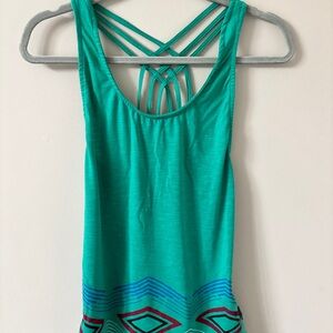 Janji Teal Sleeveless Top with Geometric Pattern